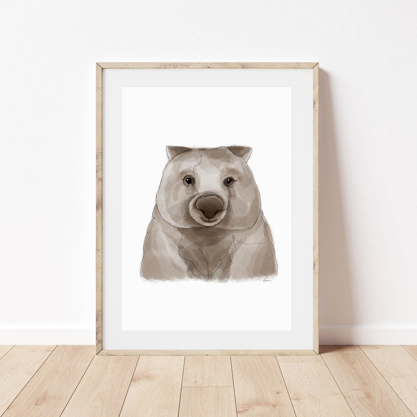 Australian Animals Nursery Wall Art Print | Wombat