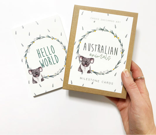 Australian Animals Milestone Cards