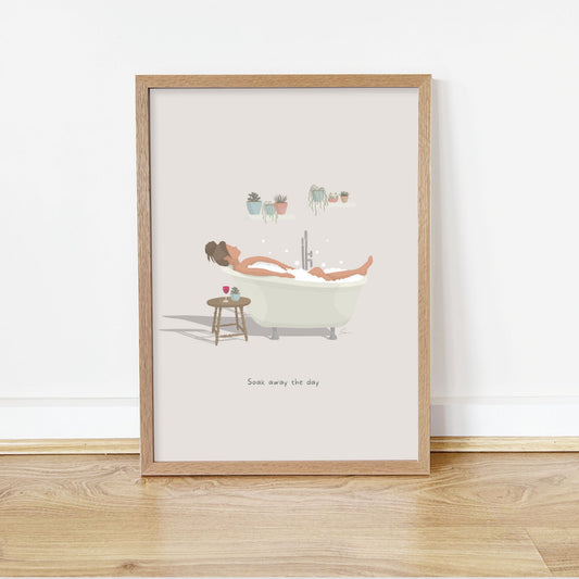Bathtub Relaxation – Women’s Self-Care Art Print