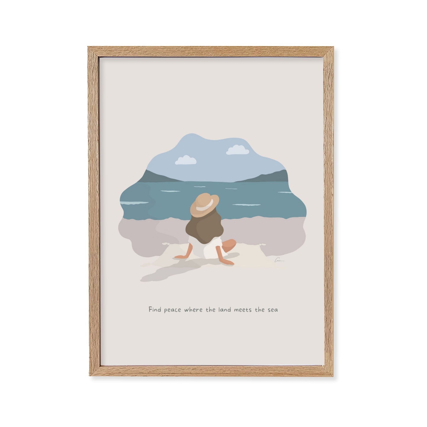 Find Peace by the Sea – Calming Women’s Beach Art Print