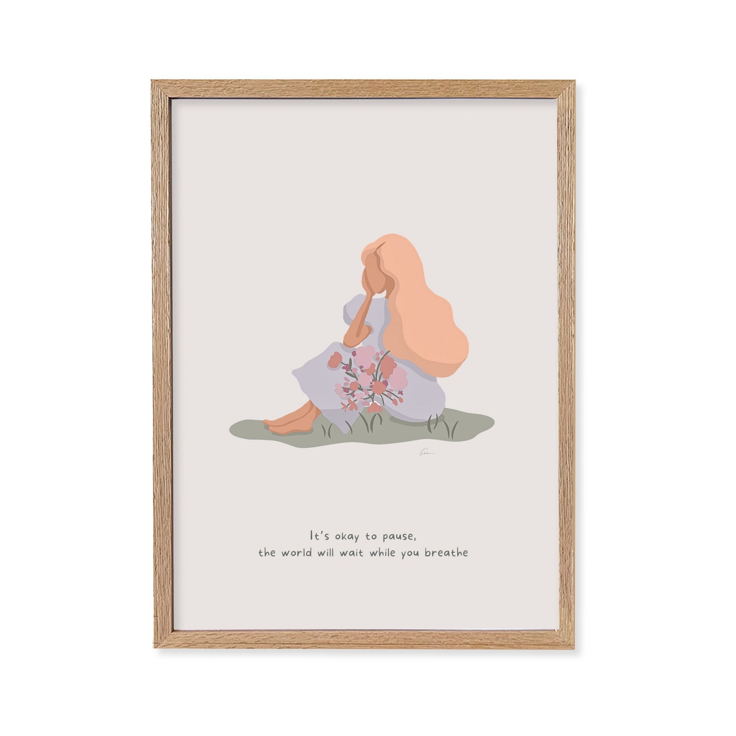 It's Ok To Pause - Calming Female Illustration Print *Pre-Order*