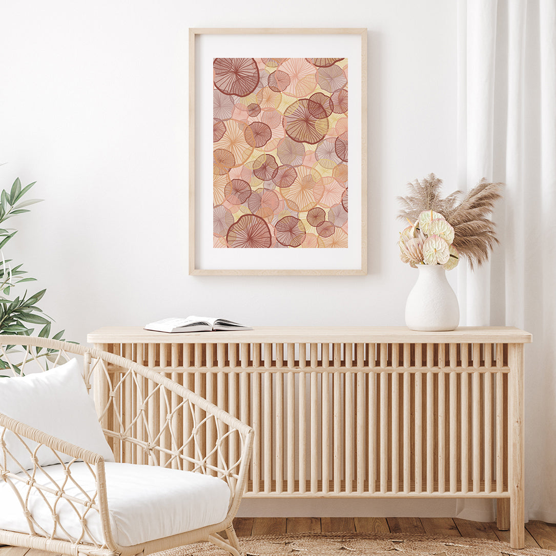 'Coral Circles' | Under the Sea Coral Wall Art Print