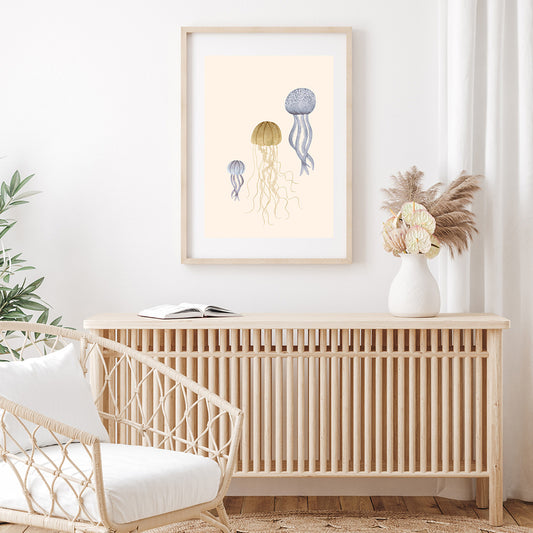 'Whimsical Jellies' | Under the Sea Jellyfish Wall Art Print