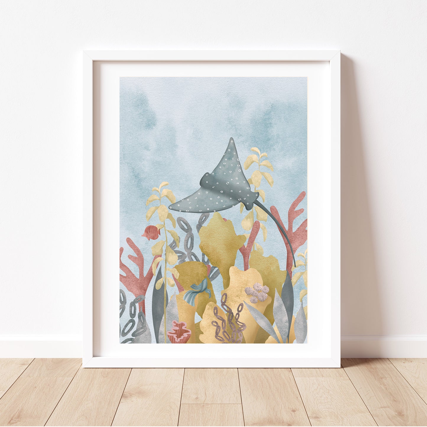 'Seafloor Symphony' Stingray | Under the Sea Wall Art Print