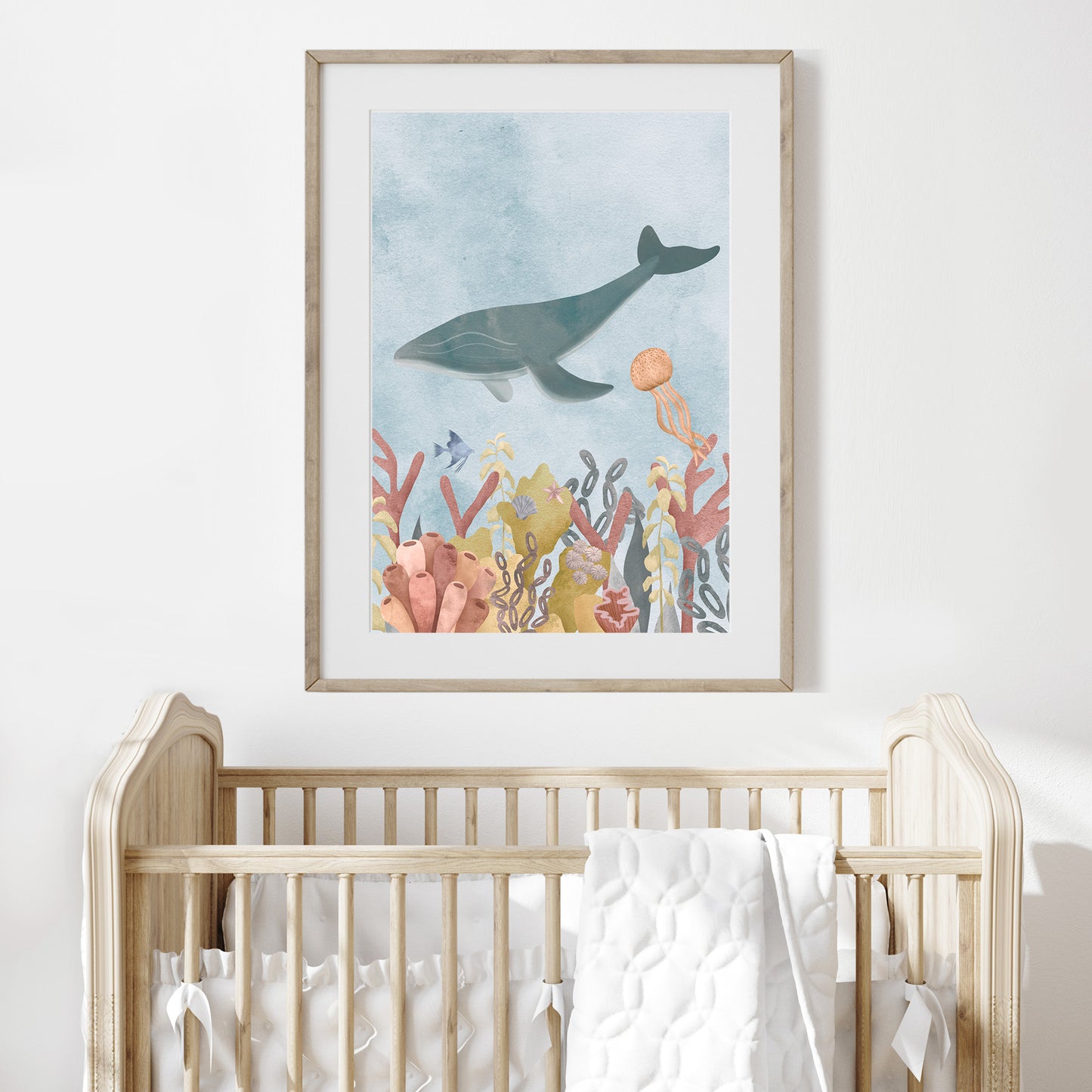 'Seafloor Symphony' Whale | Under the Sea Wall Art Print