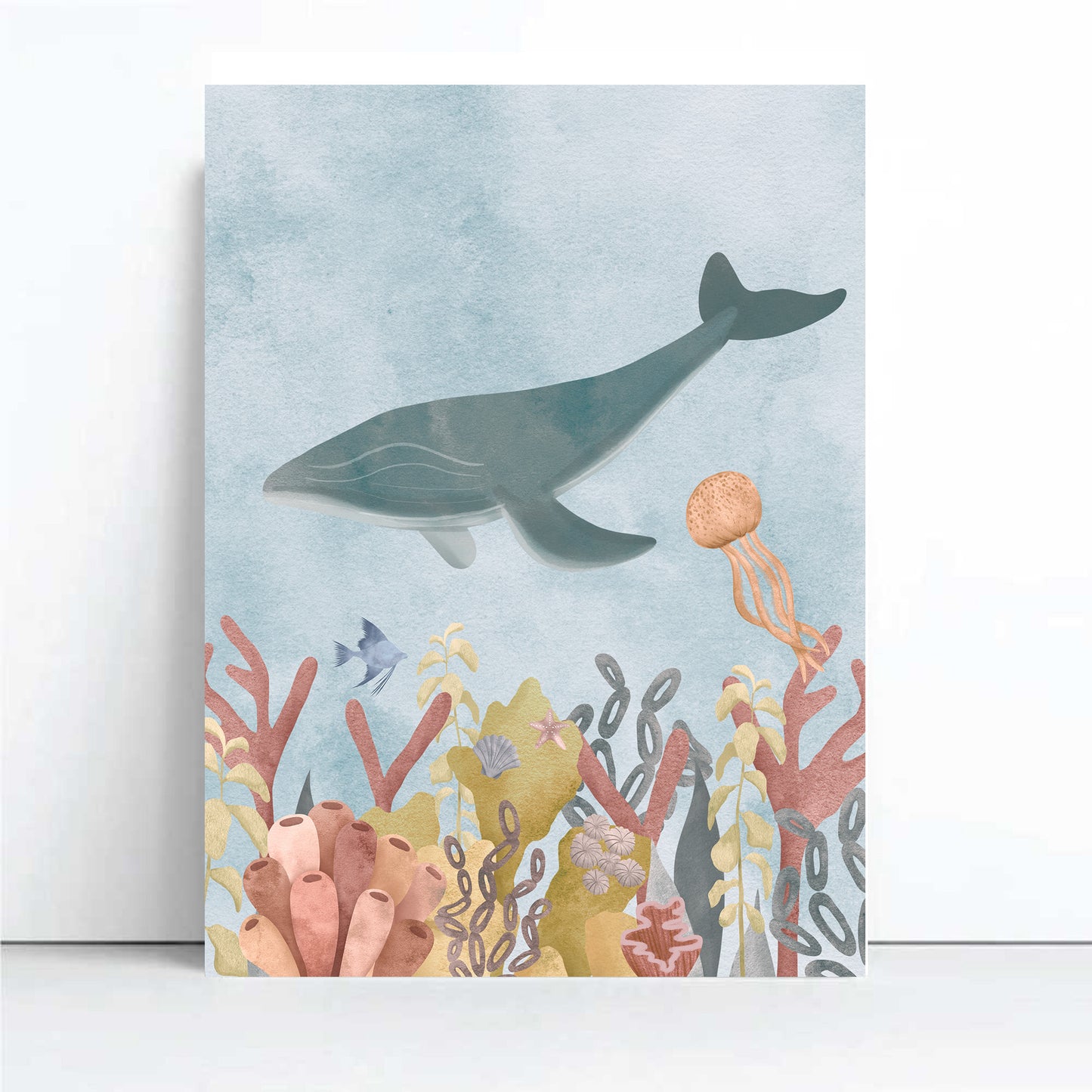 'Seafloor Symphony' Whale | Under the Sea Wall Art Print