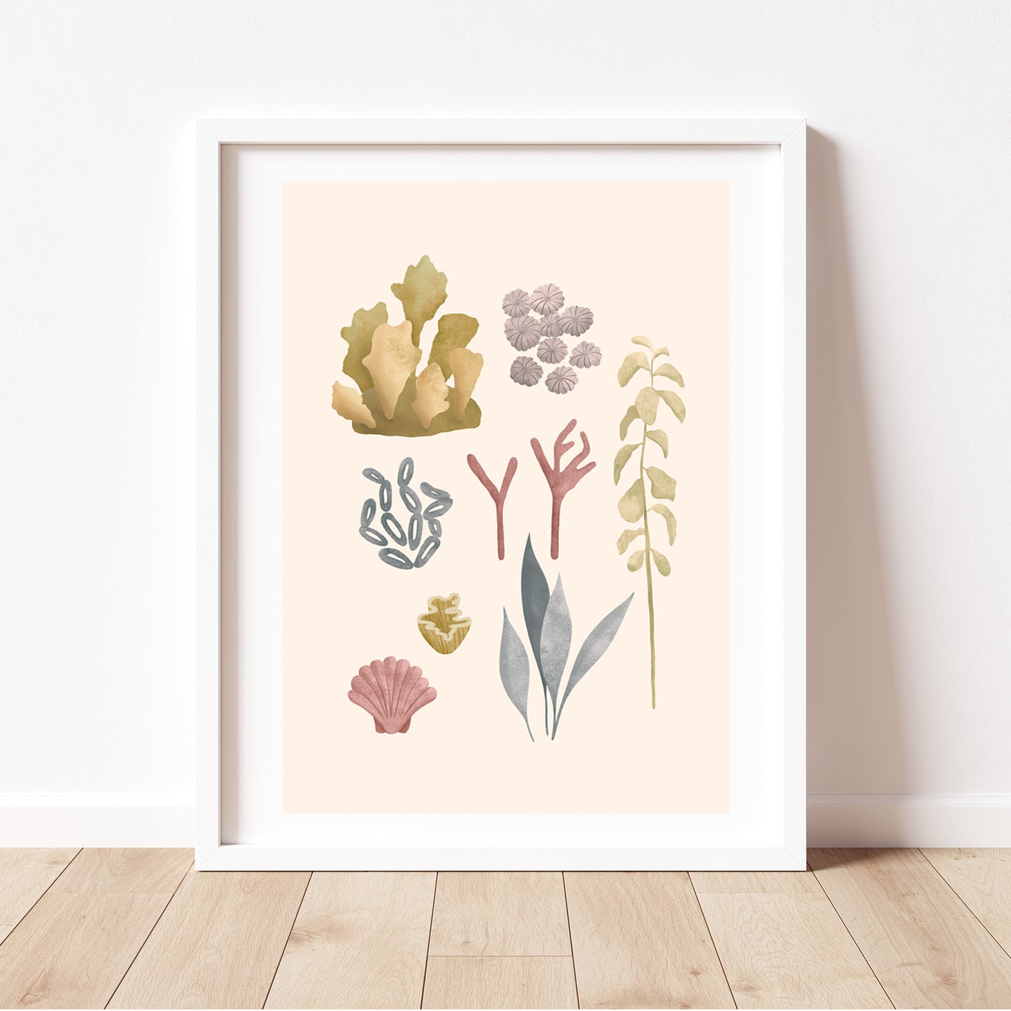 'Seashell and Garden Medley' | Set of 2 Wall Art Prints