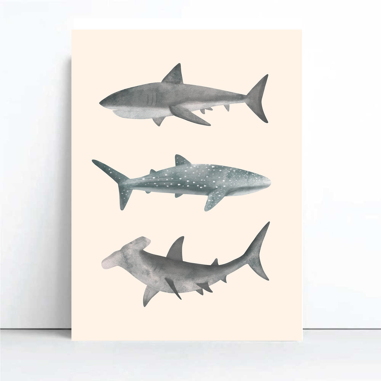 'Shark Trio' | Under the Sea Sharks Wall Art Print