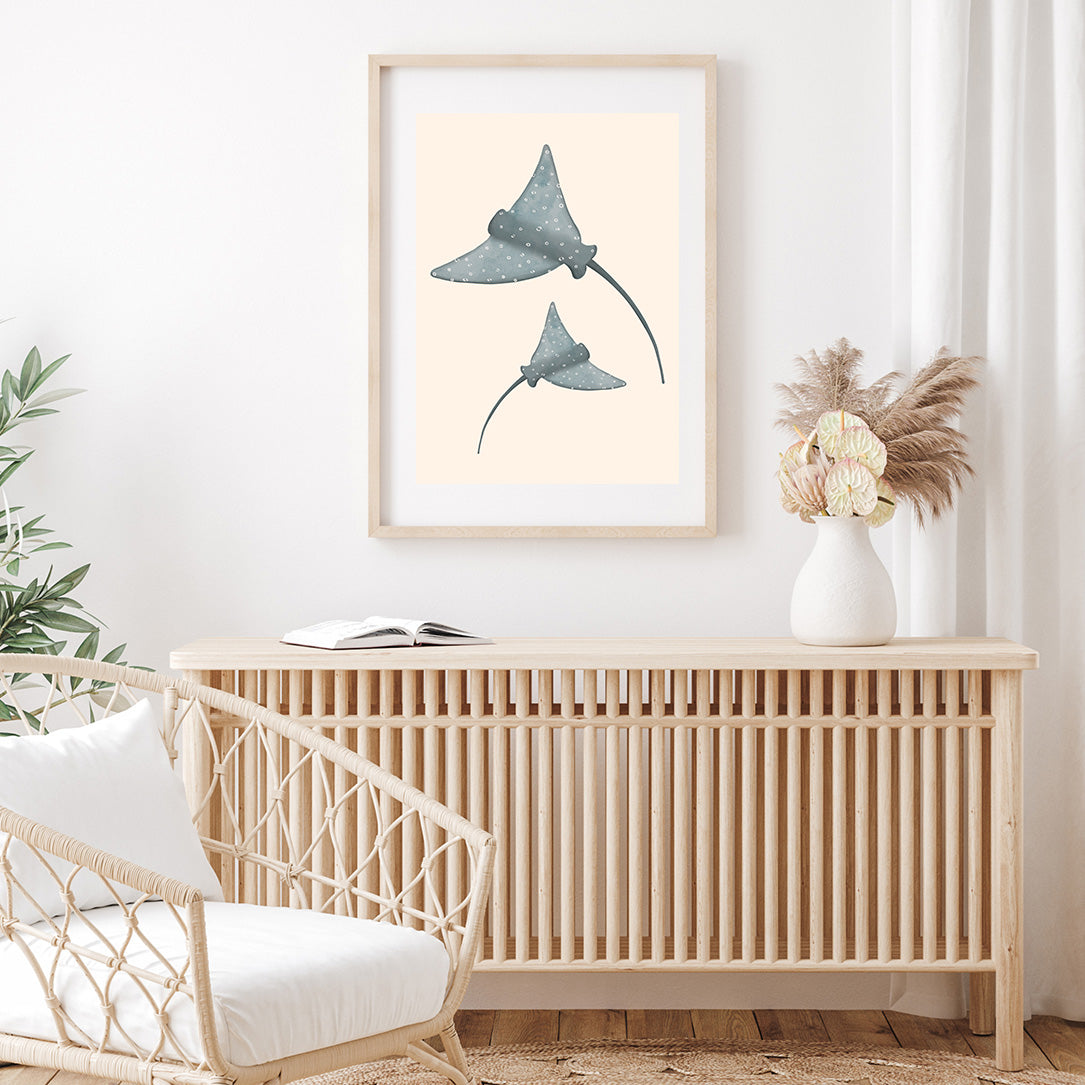 'Dancing Rays' | Under the Sea Stingray Wall Art Print