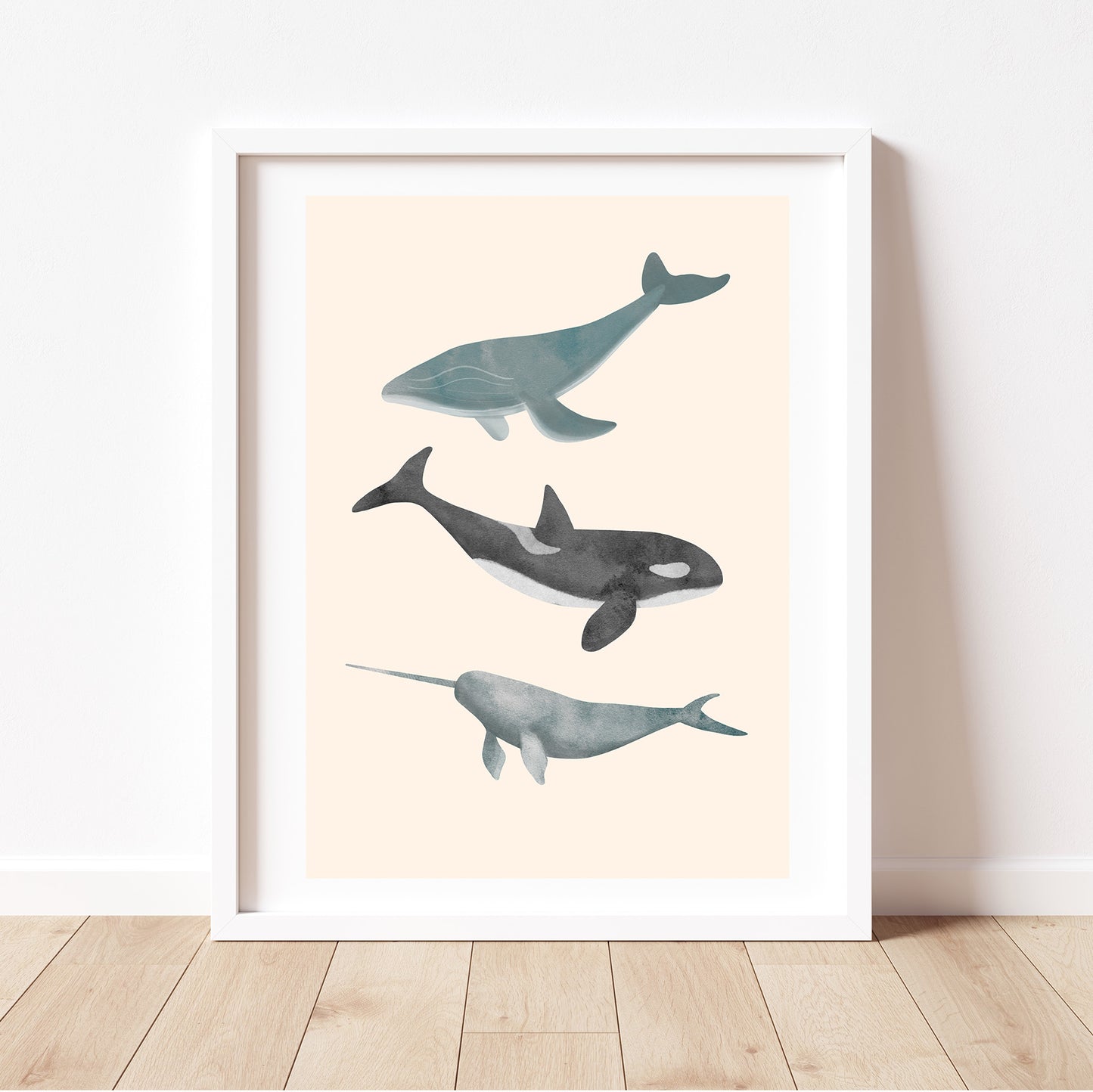 'Whales Sharks and Dolphins' | Set of 3 Wall Art Prints