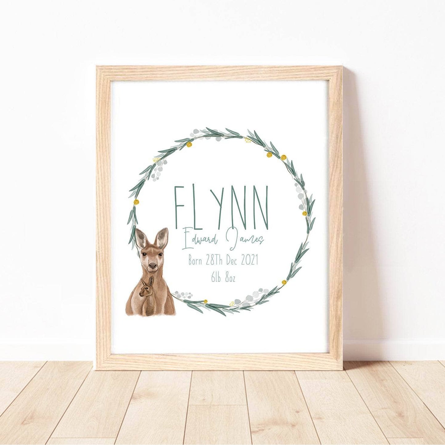 Australian Animals Nursery Wall Art Print | Personalised with Custom Name or Quote