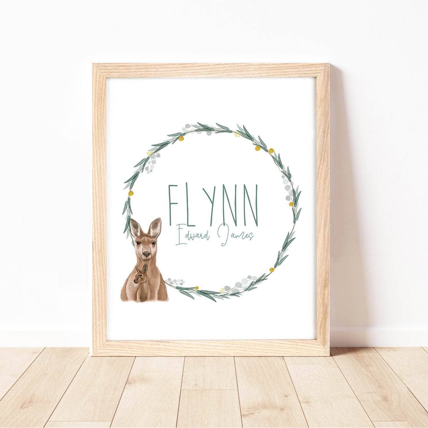 Australian Animals Nursery Wall Art Print | Personalised with Custom Name or Quote