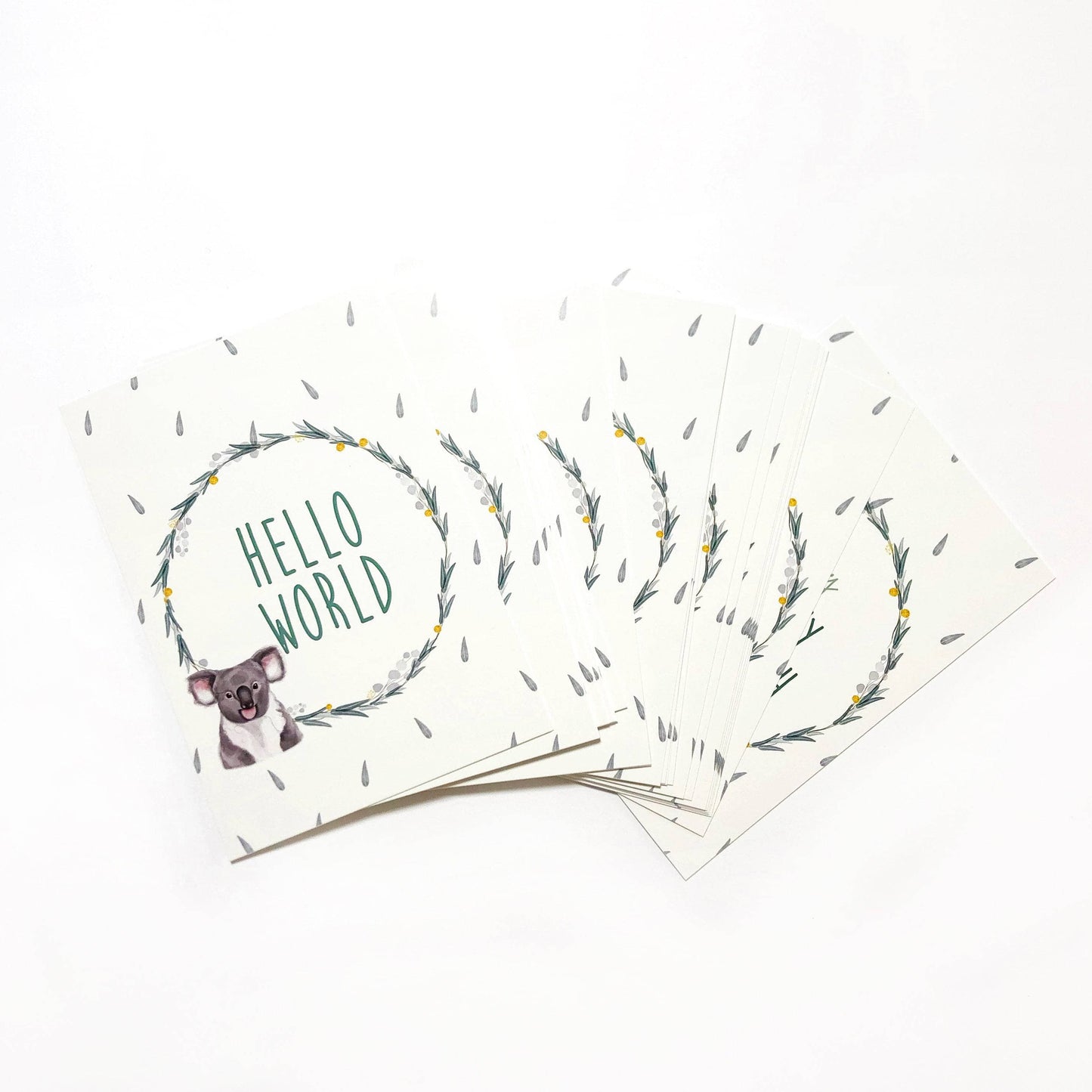 Australian Animals Baby Milestone Cards in pile 