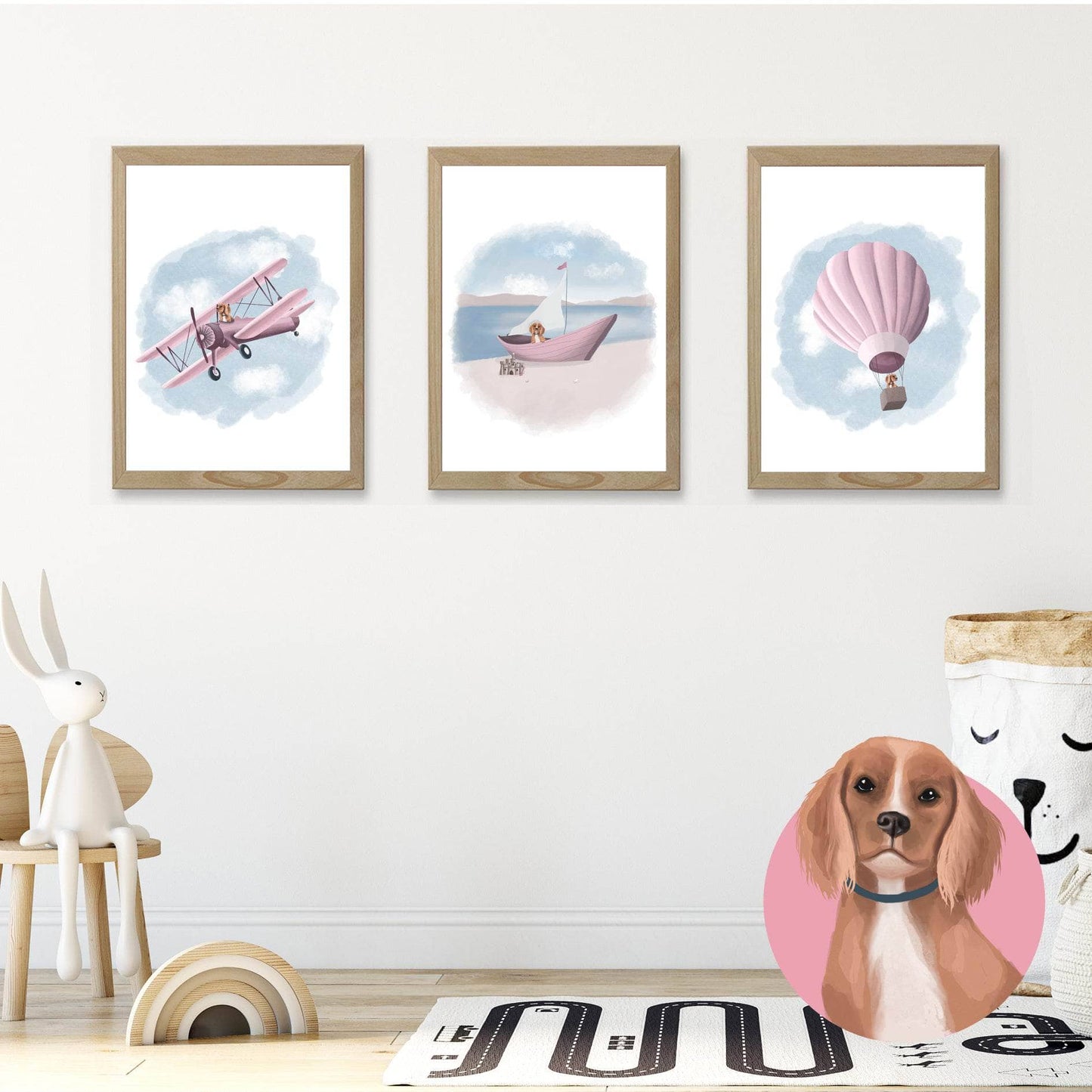 Dogs on Adventures | Set of 3 Mix & Match Wall Art Prints