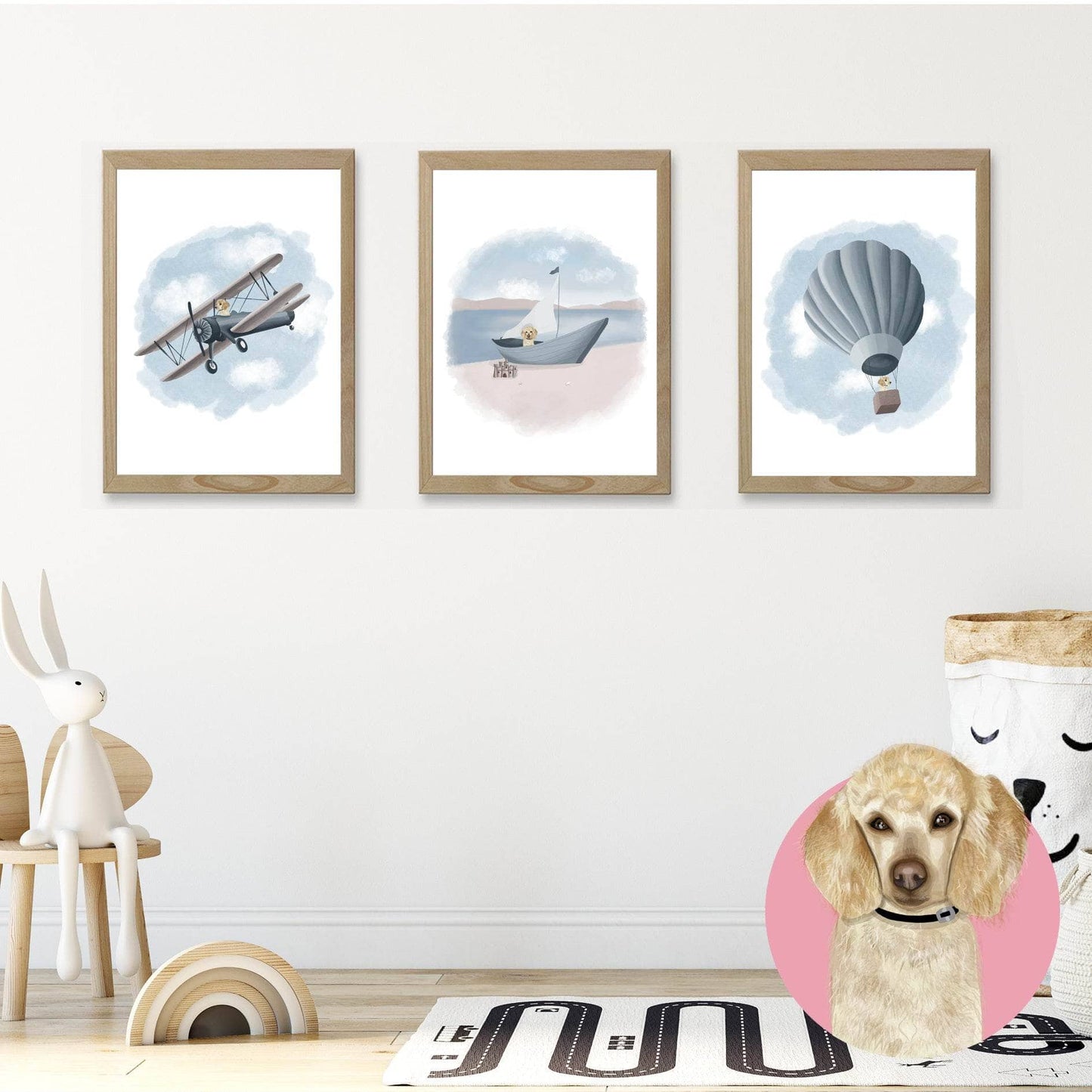 Dogs on Adventures | Set of 3 Mix & Match Wall Art Prints