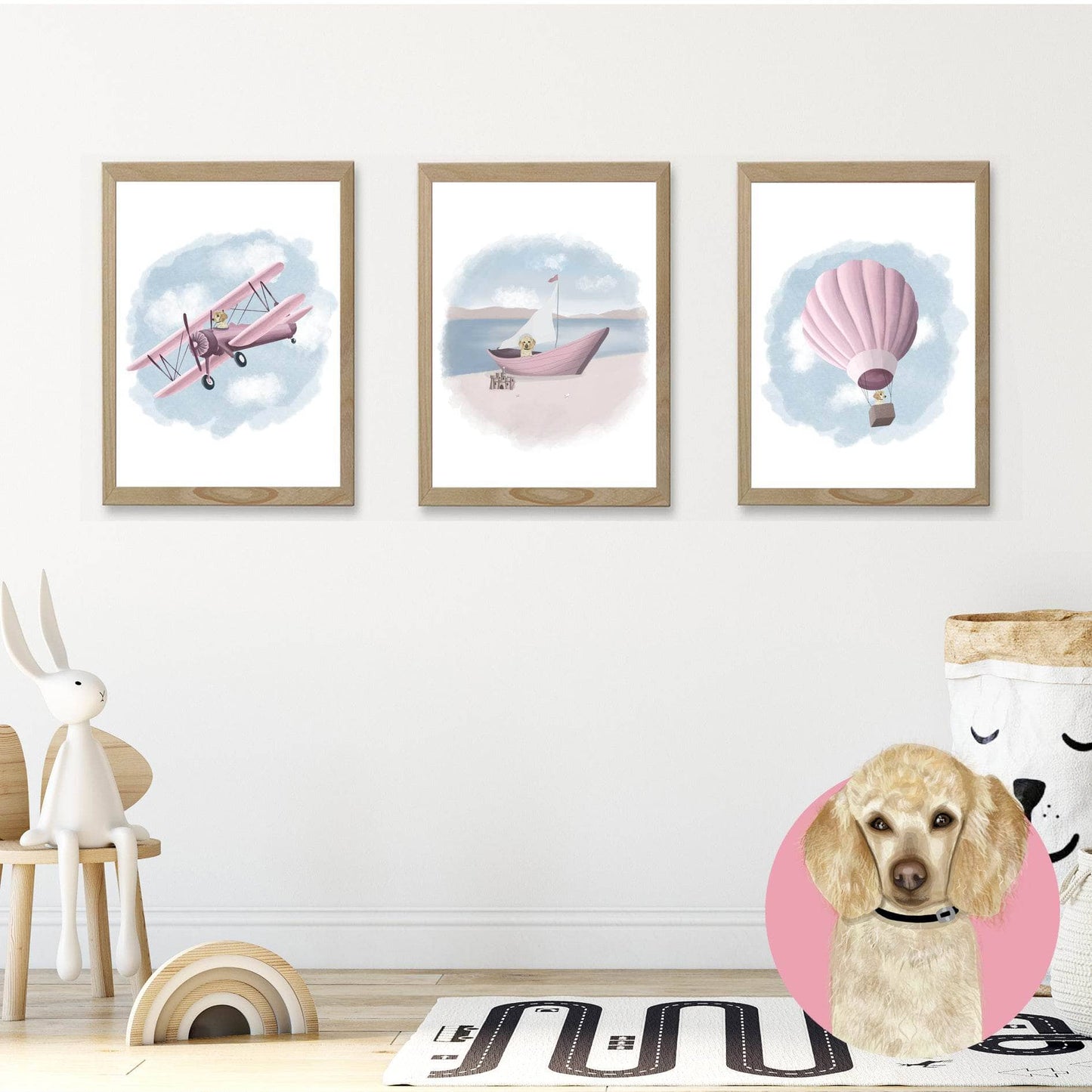 Dogs on Adventures | Set of 3 Mix & Match Wall Art Prints