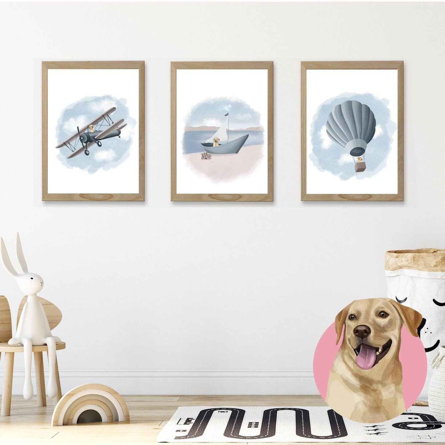 Dogs on Adventures | Set of 3 Mix & Match Wall Art Prints