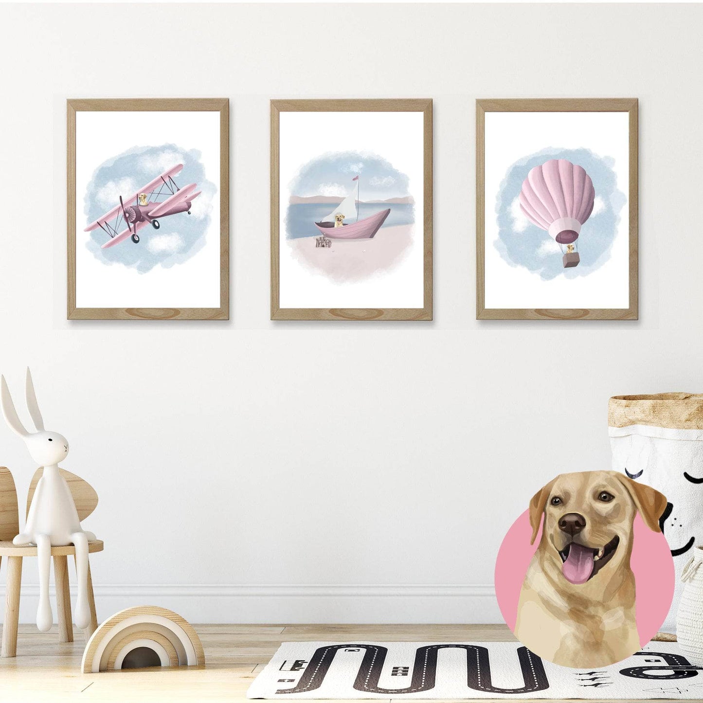 Dogs on Adventures | Set of 3 Mix & Match Wall Art Prints