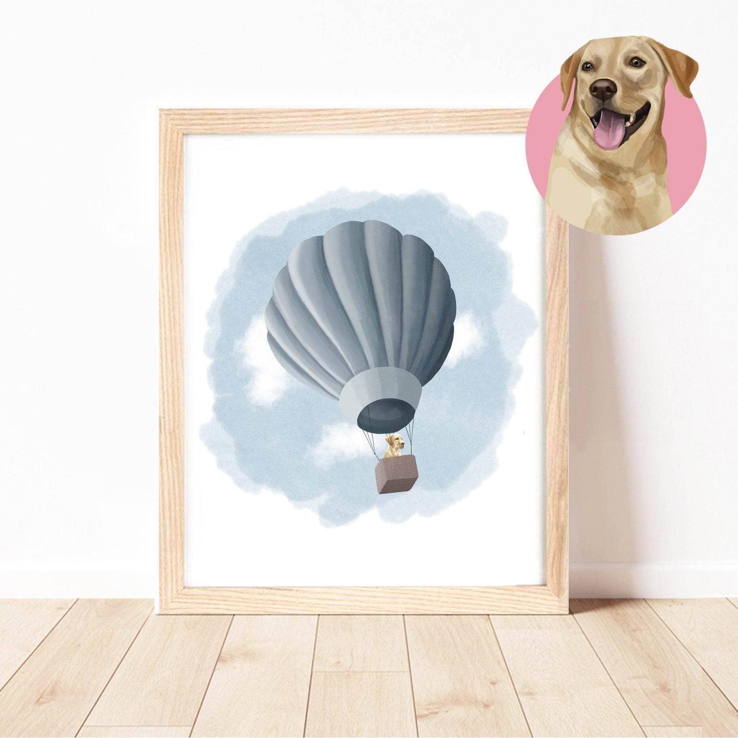 Dogs on Adventures Wall Art Print | Hot Air Balloon