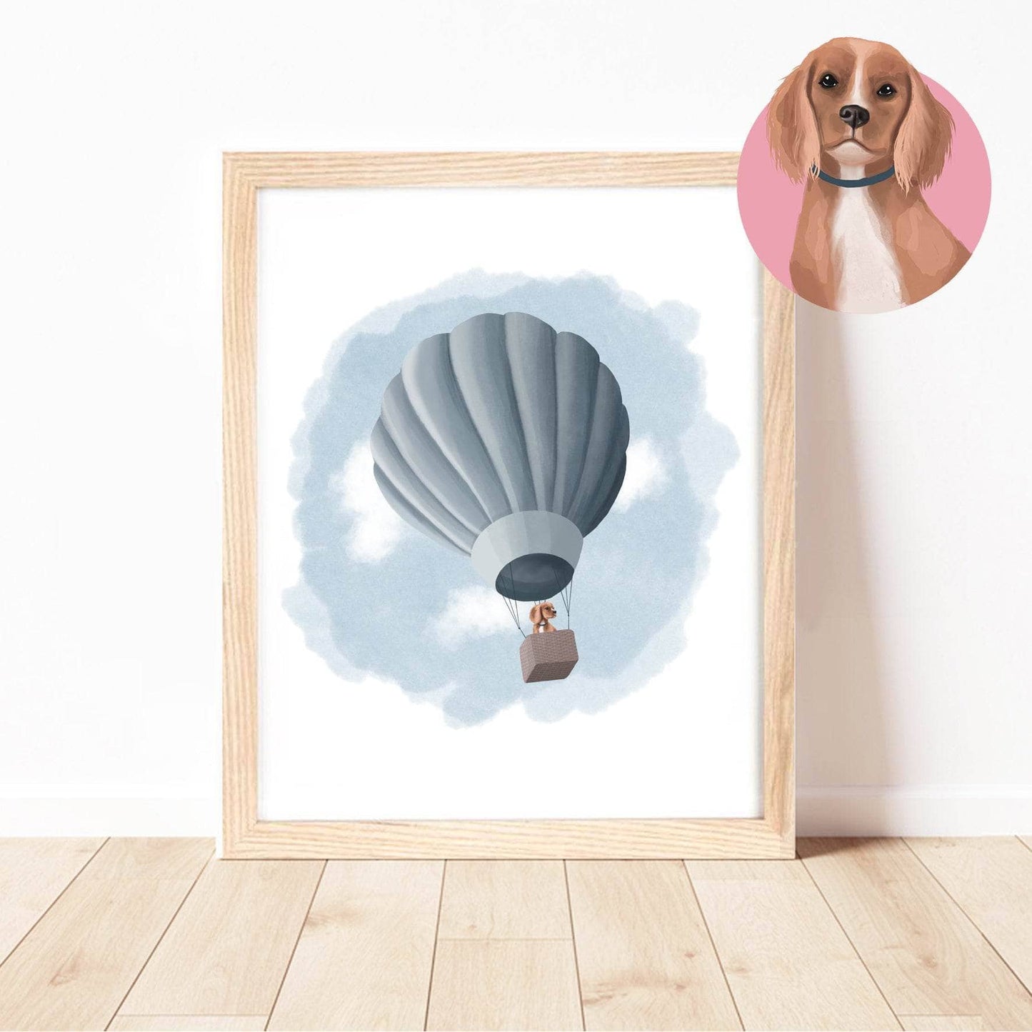 Dogs on Adventures Wall Art Print | Hot Air Balloon