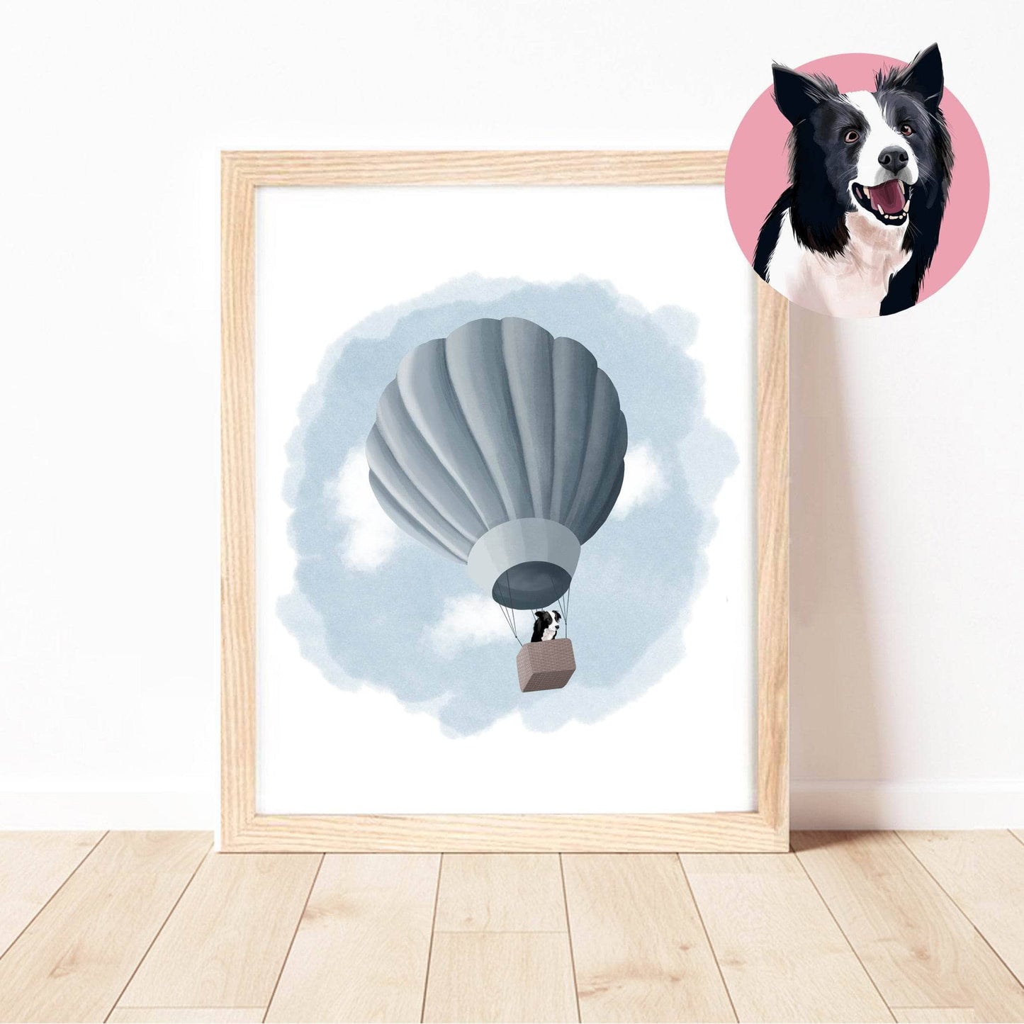 Dogs on Adventures Wall Art Print | Hot Air Balloon