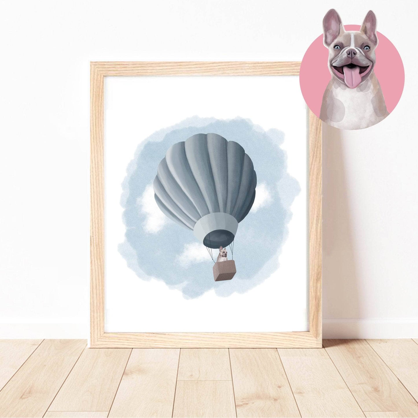 Dogs on Adventures Wall Art Print | Hot Air Balloon