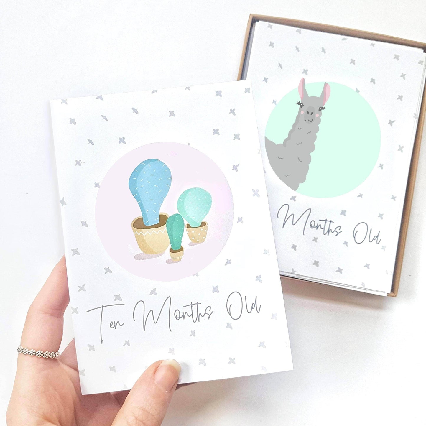 Llama & Cactus Baby Milestone Cards