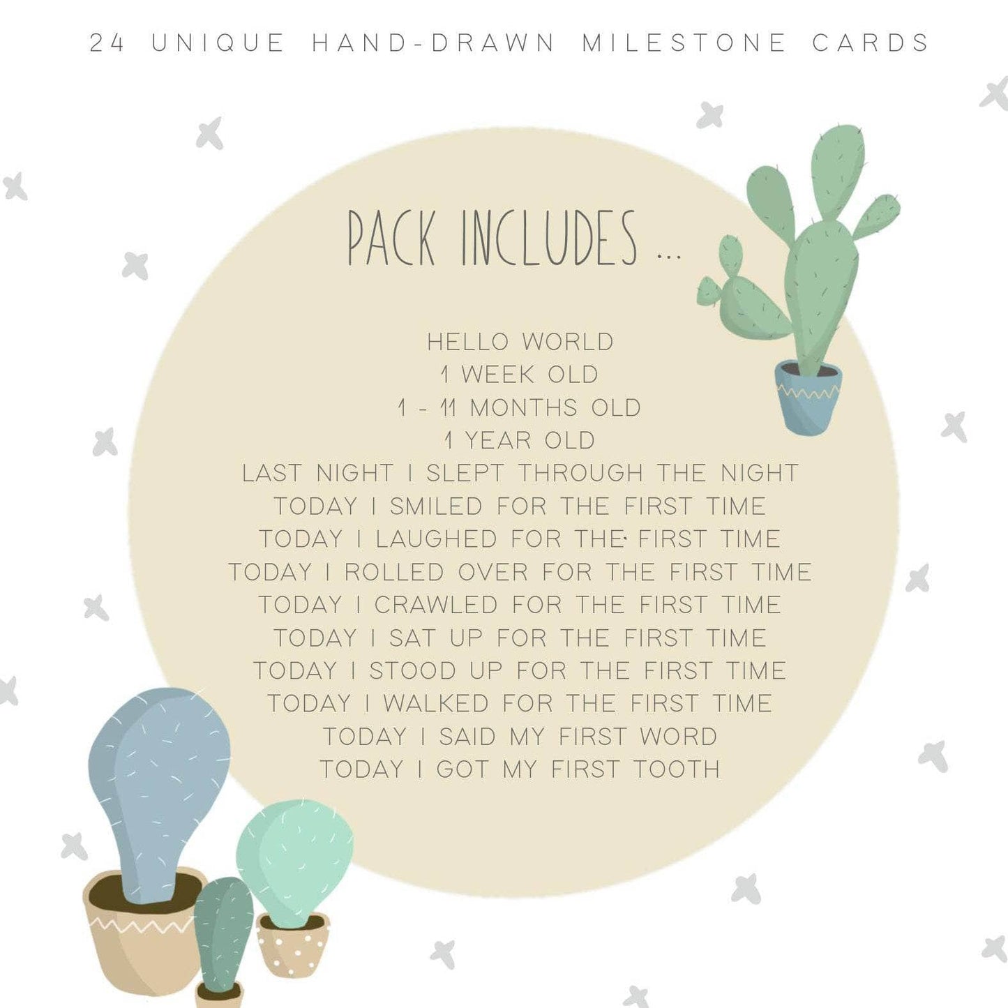 Llama & Cactus Baby Milestone Cards