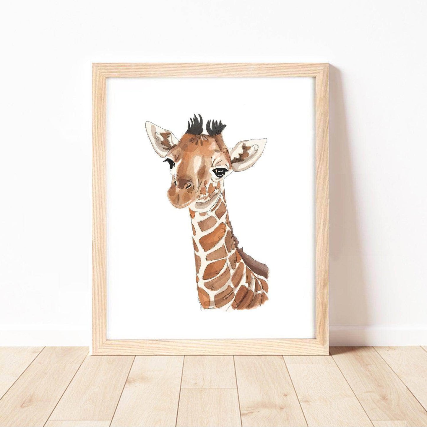 Safari Animals Nursery Wall Art Print | Baby Giraffe