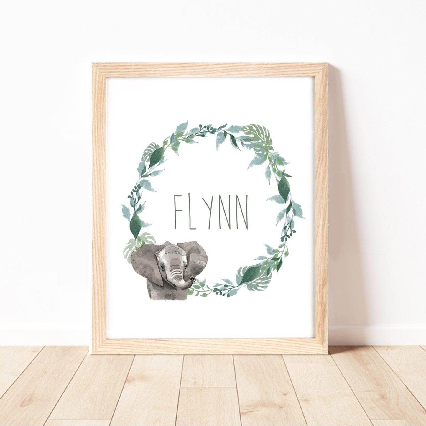 Safari Animals Nursery Wall Art Print | Personalised with Custom Name