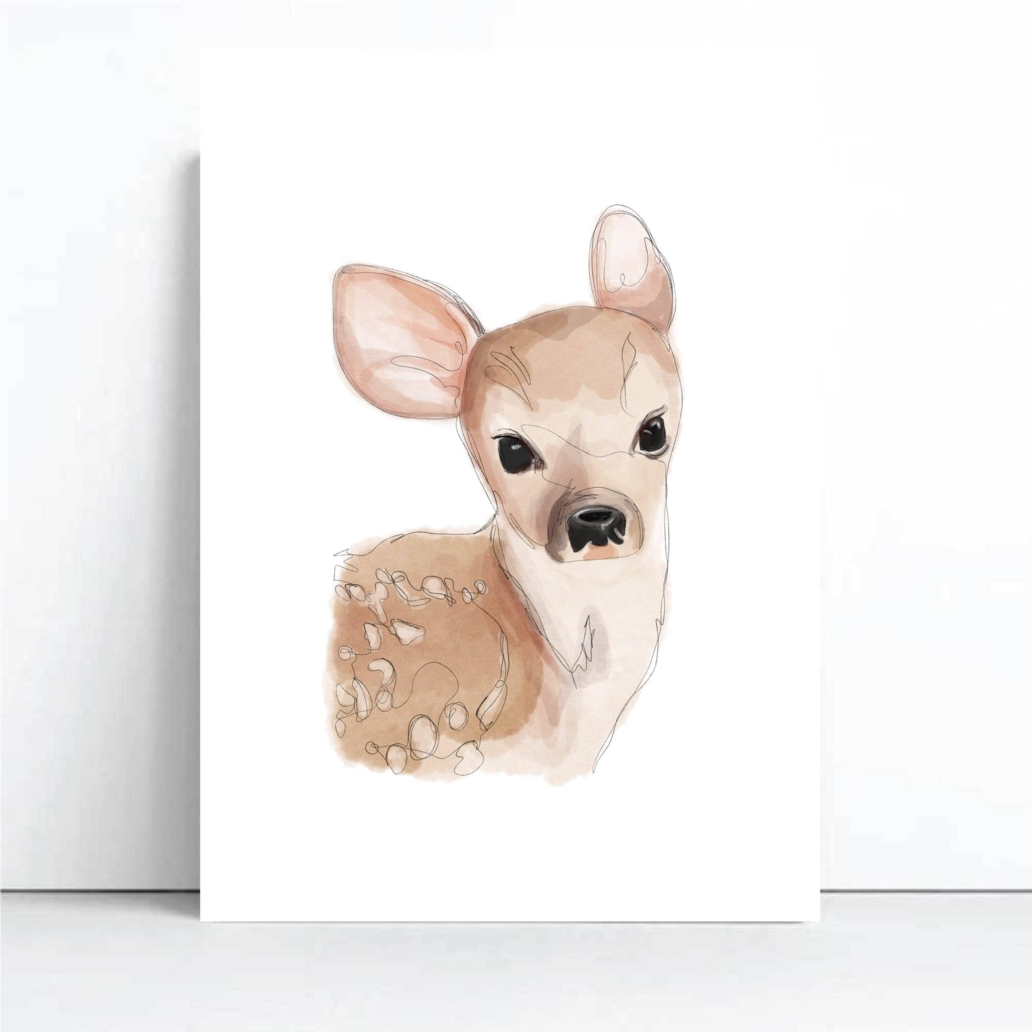 Woodland Animals Nursery Wall Art Print | Baby Deer