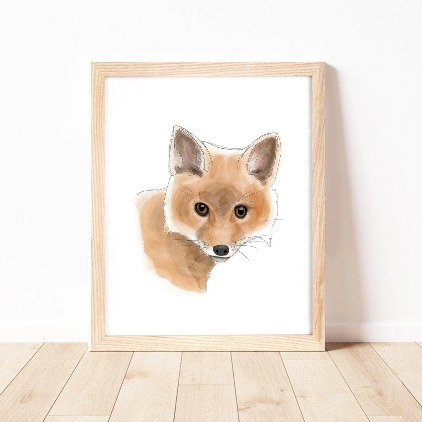 Woodland Animals Nursery Wall Art Print | Baby Fox