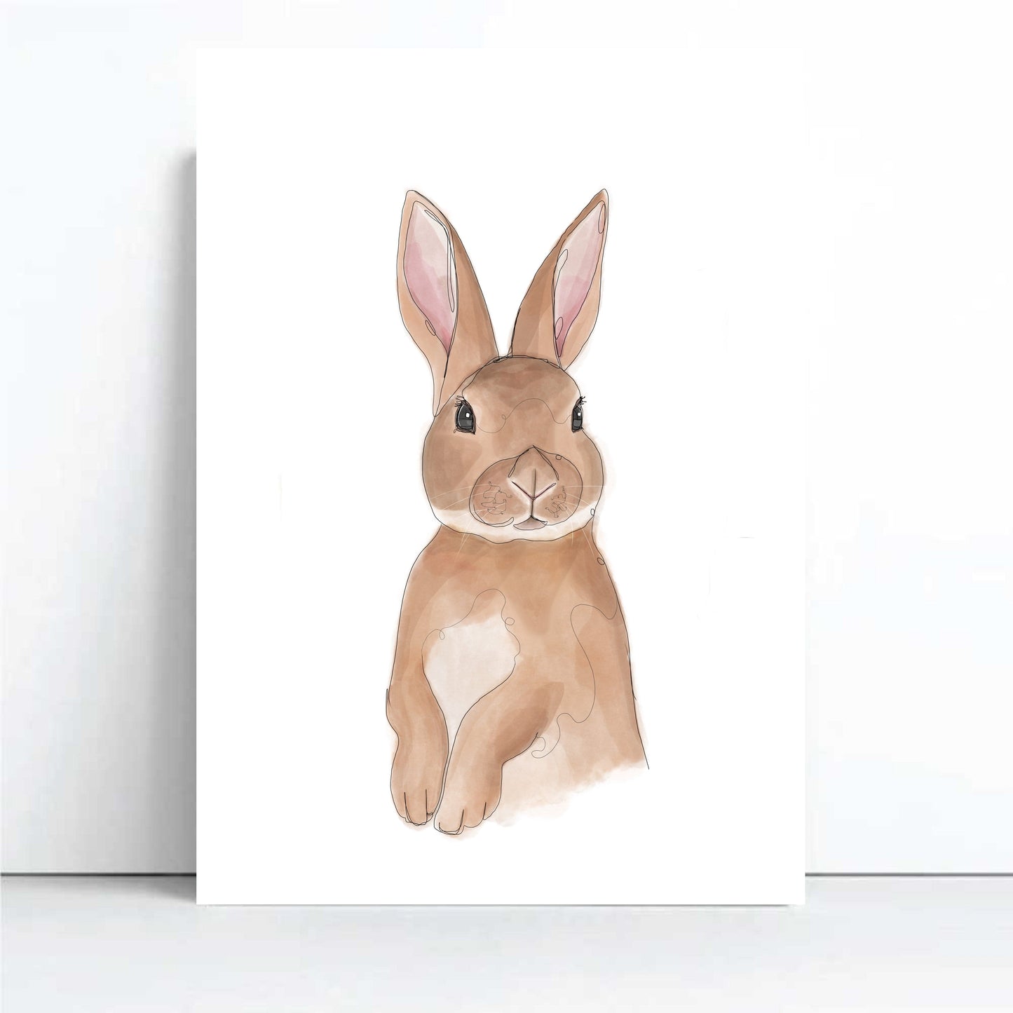 Woodland Animals Nursery Wall Art Print | Baby Rabbit