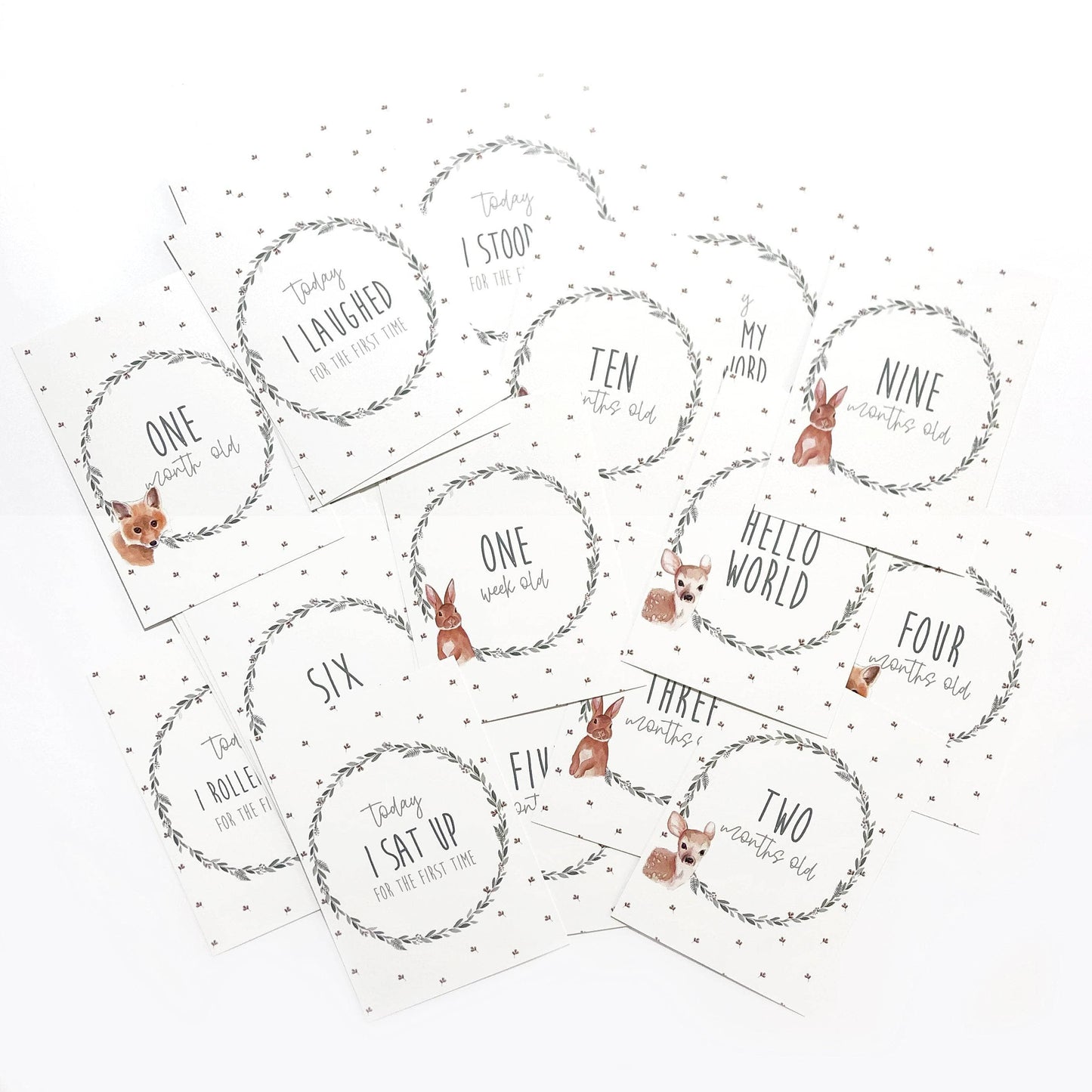 Woodland Animals Milestone Cards