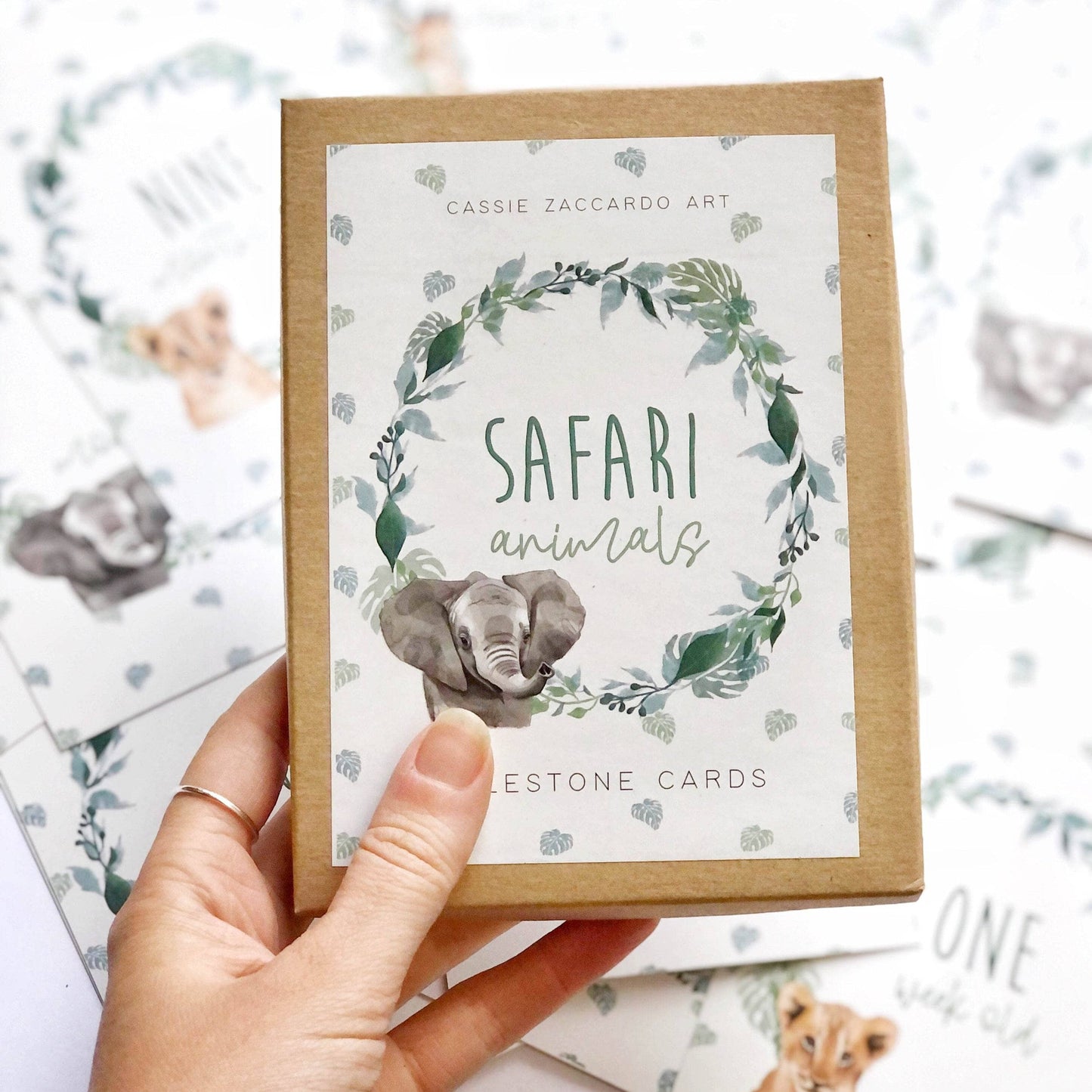 Safari Animals Milestone Cards