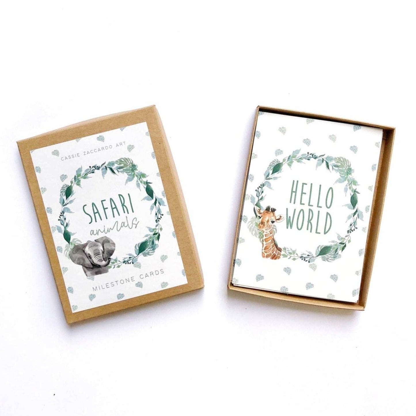 Safari animals milestone cards