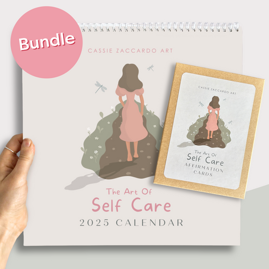 The Art of Self-Care Bundle | 2025 Calendar & Affirmation Cards