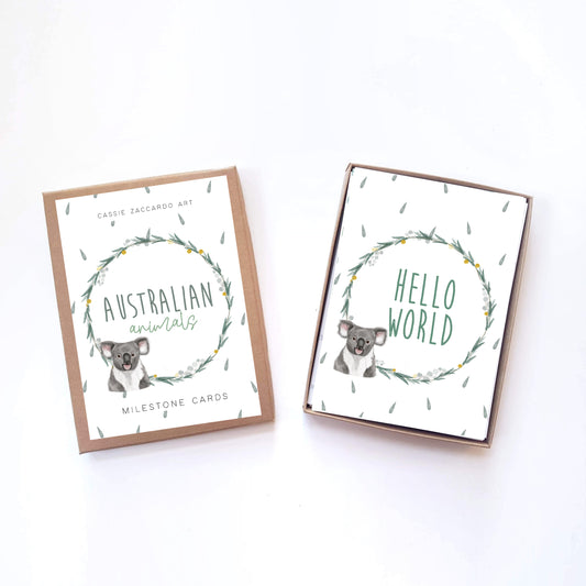 Australian Animals Milestone Cards