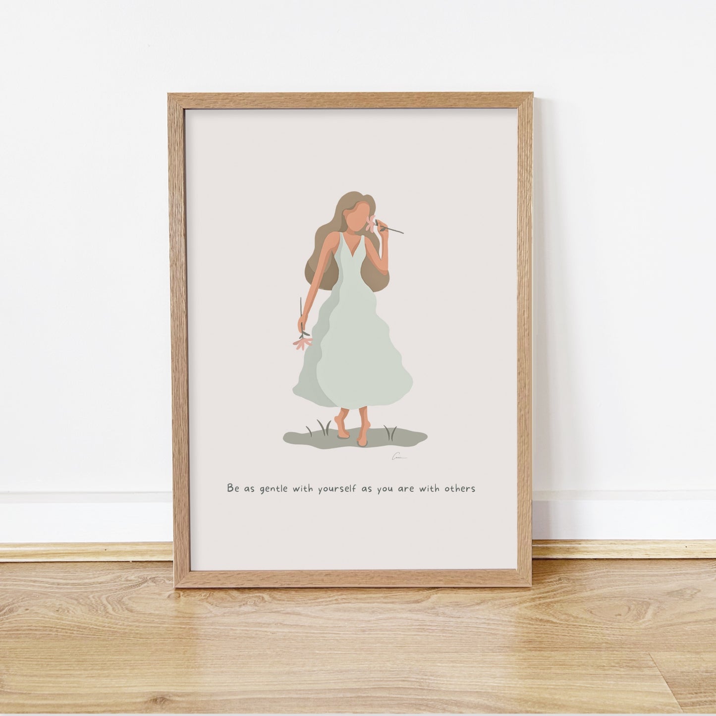Be Gentle With Yourself - Calming Female Illustration Print *Pre-Order*