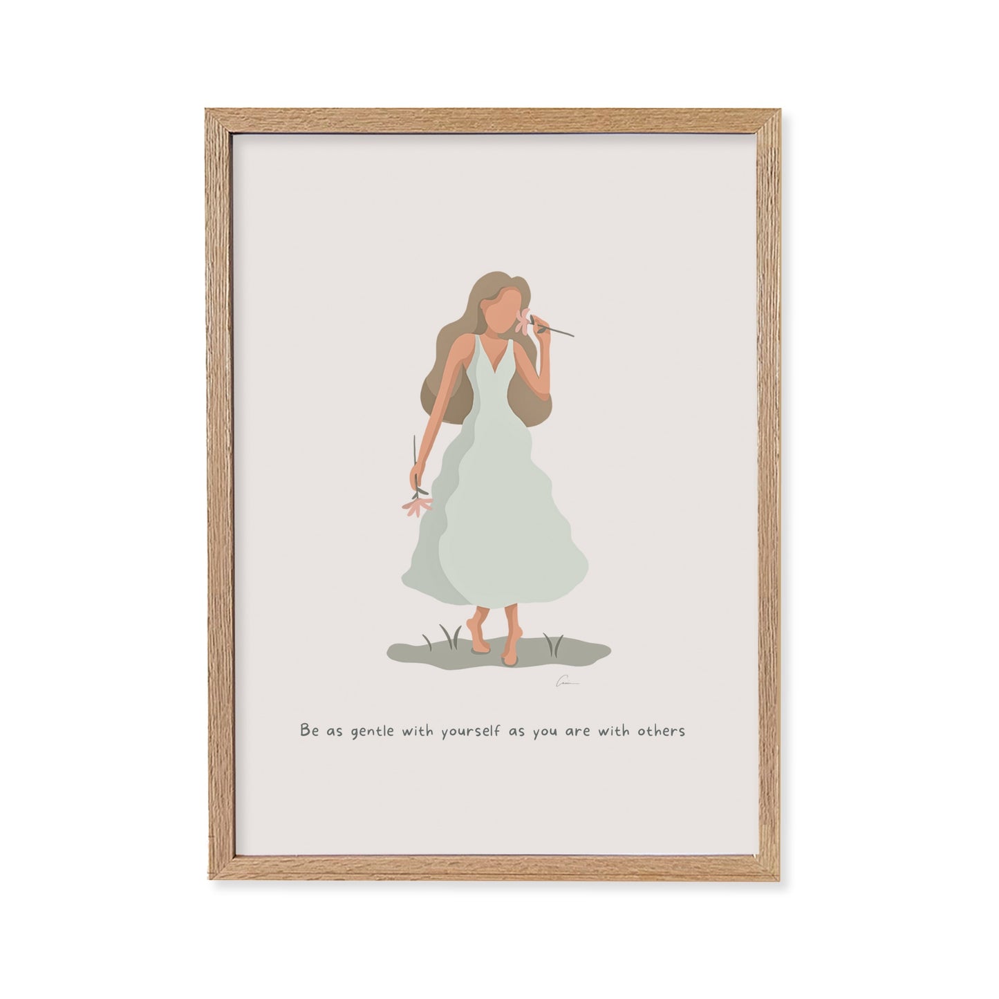 Be Gentle With Yourself - Calming Female Illustration Print *Pre-Order*