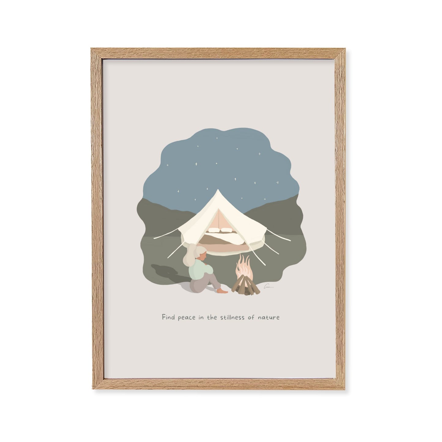 Find Peace in Nature | Women’s Self-Care Camping Art Print