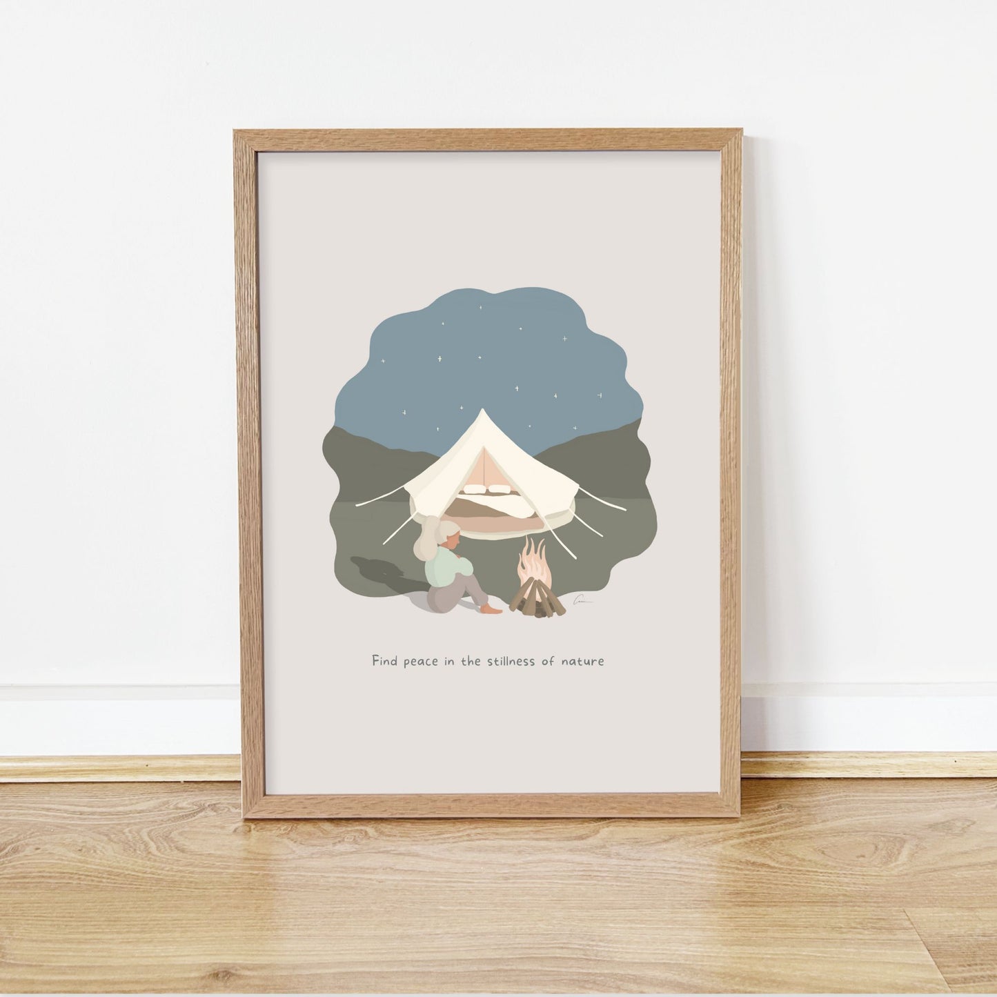 Find Peace in Nature | Women’s Self-Care Camping Art Print