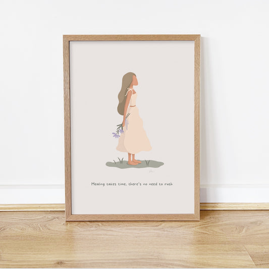 Healing Takes Time - Calming Female Illustration Print *Pre-Order*