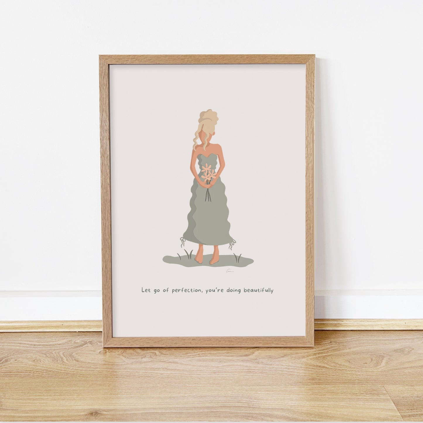 Let Go of Perfection - Calming Female Illustration Print *Pre-Order*