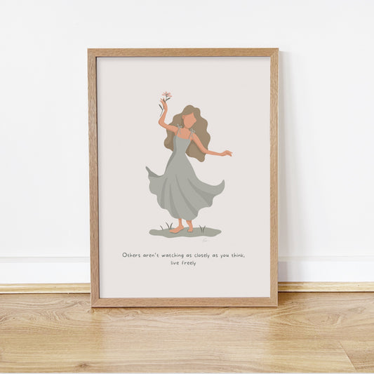 Live Freely - Calming Female Illustration Print *Pre-Order*