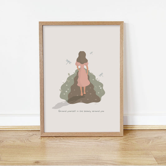 Barefoot Nature Walk – Women’s Grounding Art Print