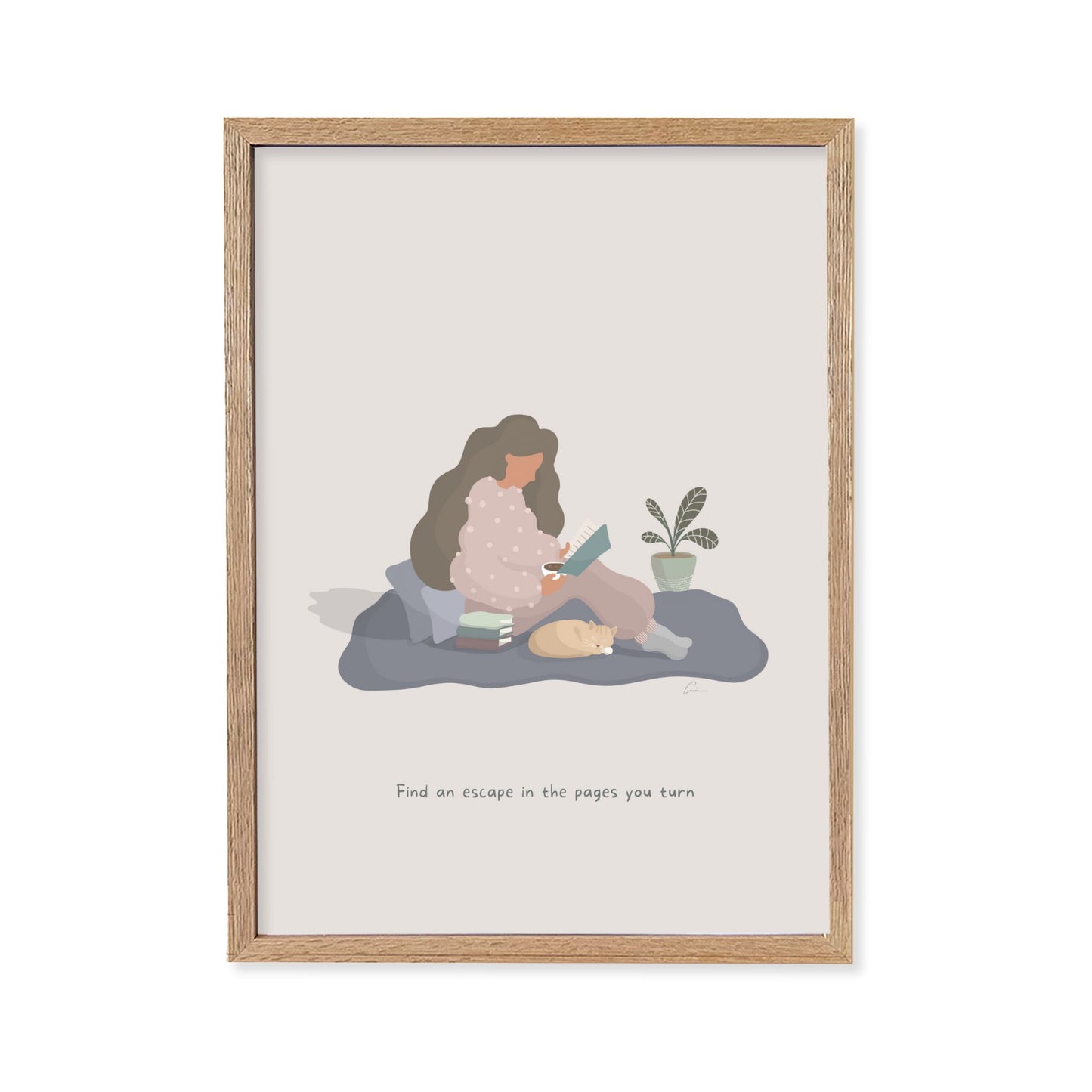 Cosy Book Lover – Women’s Reading Art Print