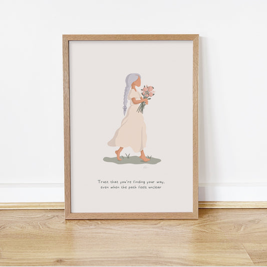 Trust Your Way - Calming Female Illustration Print *Pre-Order*