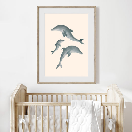 'Dolphin Dance' | Under the Sea Dolphin Wall Art Print