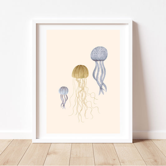 'Whimsical Jellies' | Under the Sea Jellyfish Wall Art Print